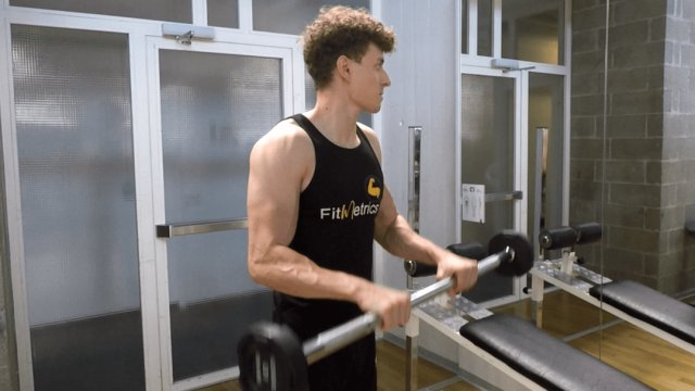 Reverse Hammer Curl with Barbell