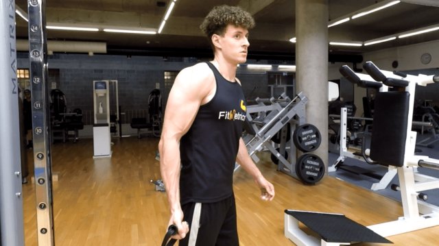 Cable One-Arm Long Range Bicep Curl