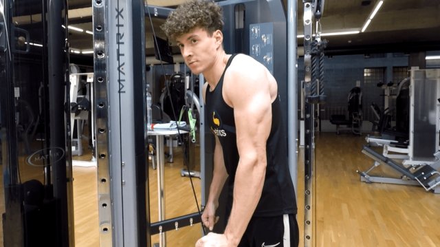 Pushdown tricipiti al cavo con un braccio