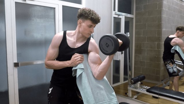 Standing Concentration Curl on Bench
